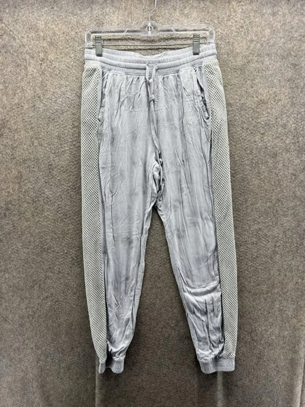 FP Movement Jogger Pants Womens Small Gray Mesh Panel Elastic Waist Yoga Gym